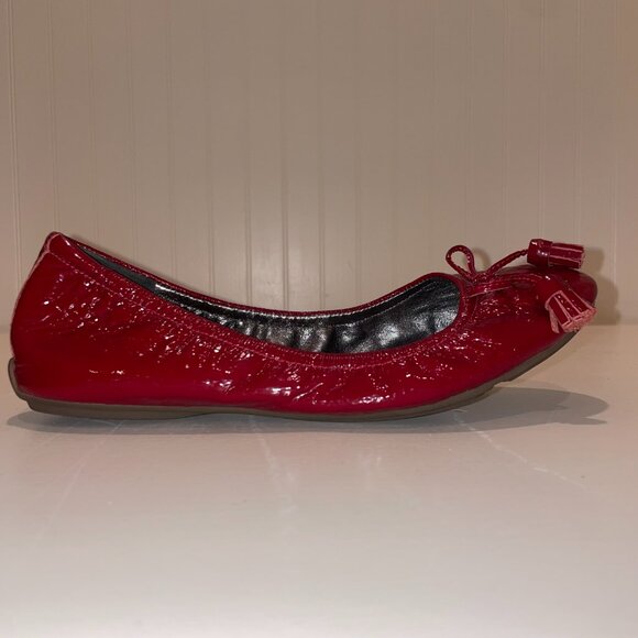 Cole Haan Nike Air Red Patent Leather Ballet Flats with Bow and Tassel Size 7B - Picture 7 of 15